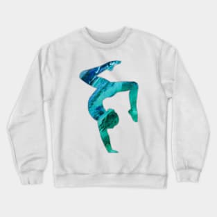 Gymnast Stag Handstand Blue Crewneck Sweatshirt